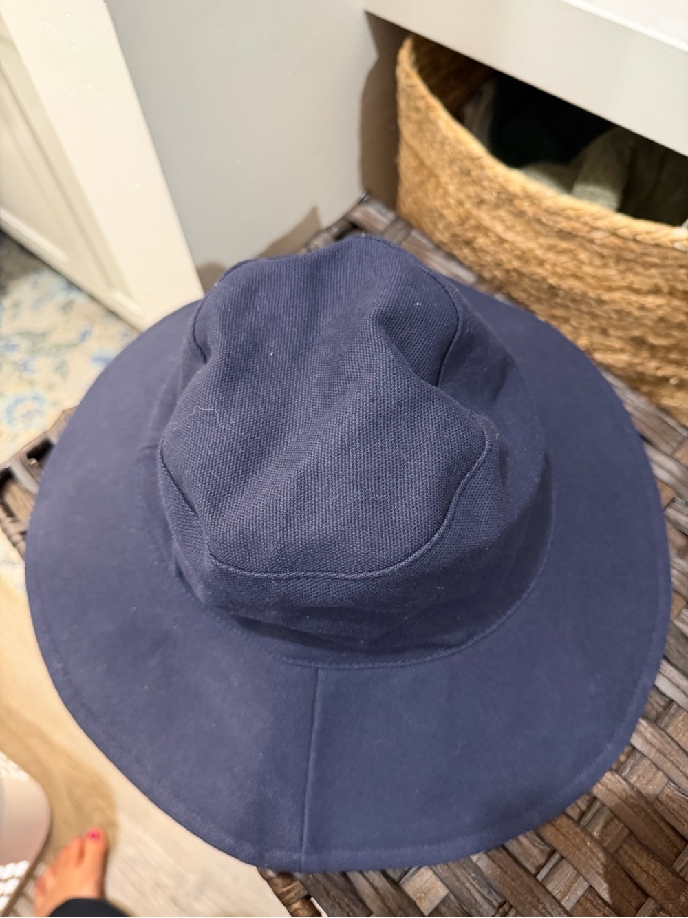 Jenni Kayne Navy Wide-Brim Cotton Sun Hat